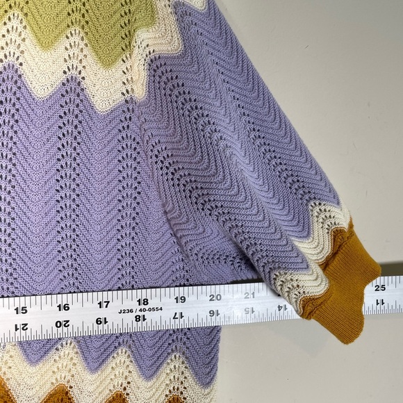 Heartloom Chevron Knit Laurent Beach Cover-Up Dress Sz M Cotton Polo Collar - Picture 9 of 13